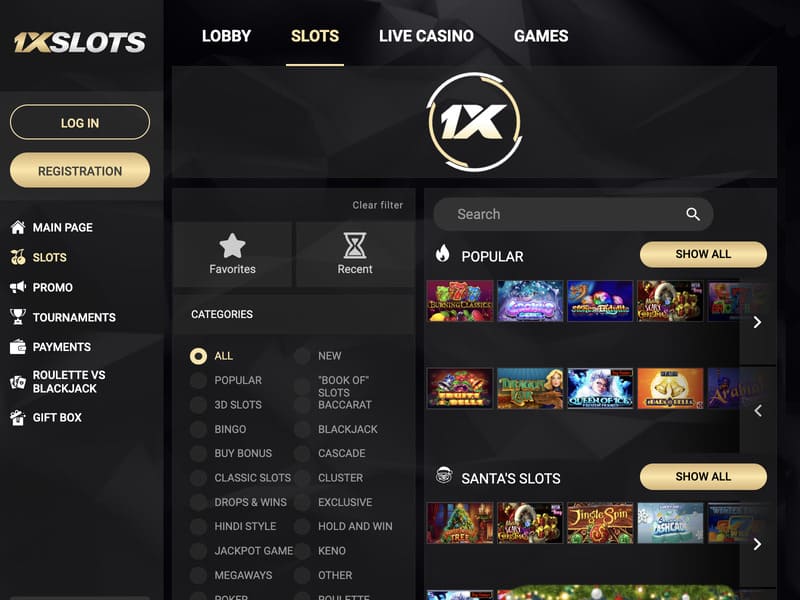 Registration at 1xSlots casino official site