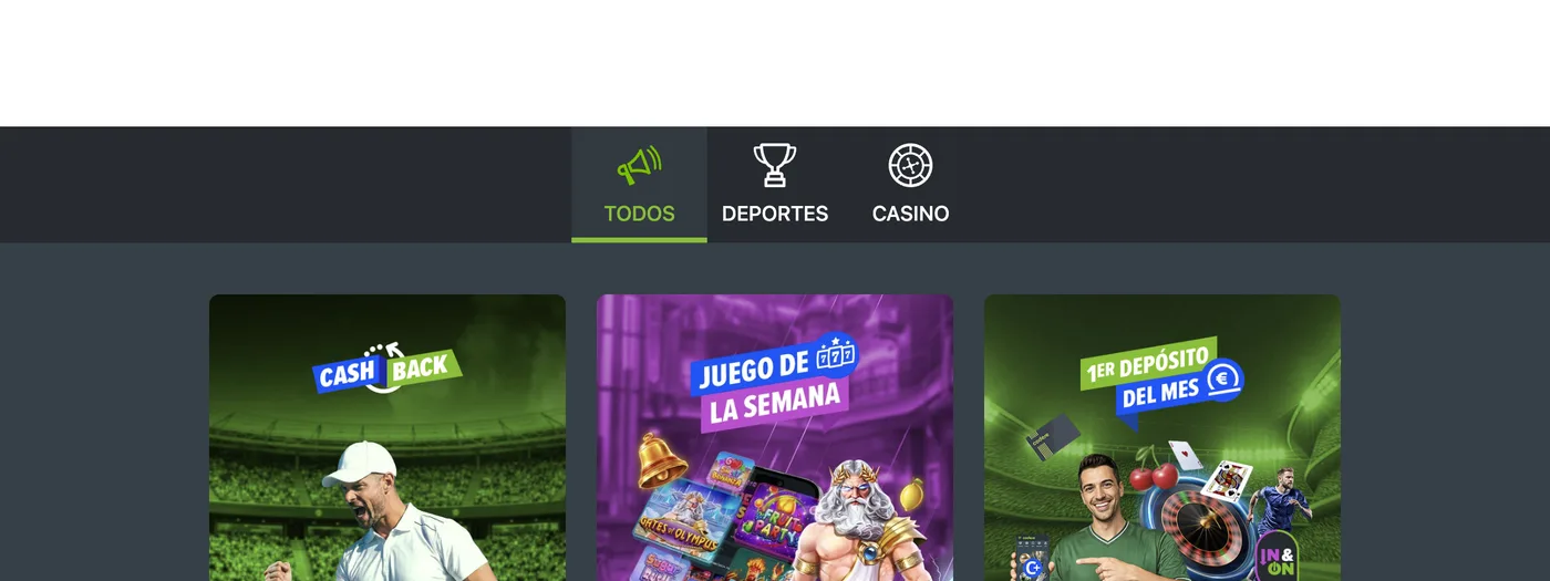 Vitrine des promotions du casino Codere España