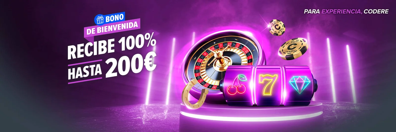 Offre de bienvenue Codere España : 100% du premier dépôt jusqu'à 200 euros